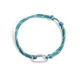 18K Gold PVD Stainless Steel Teal Rope Carabiner Bracelet