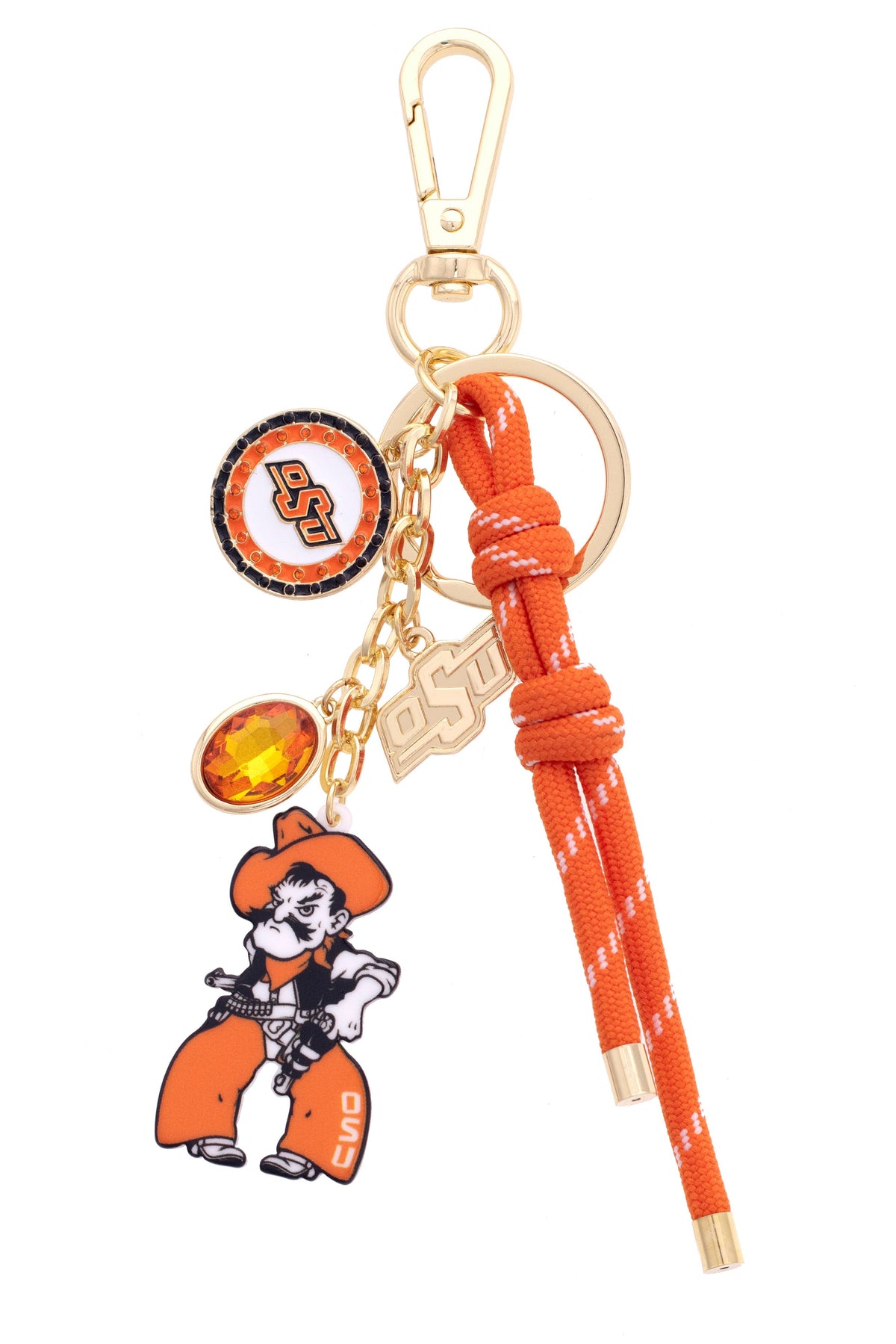 Oklahoma State Cowboys Cluster Bag Charm in Orange