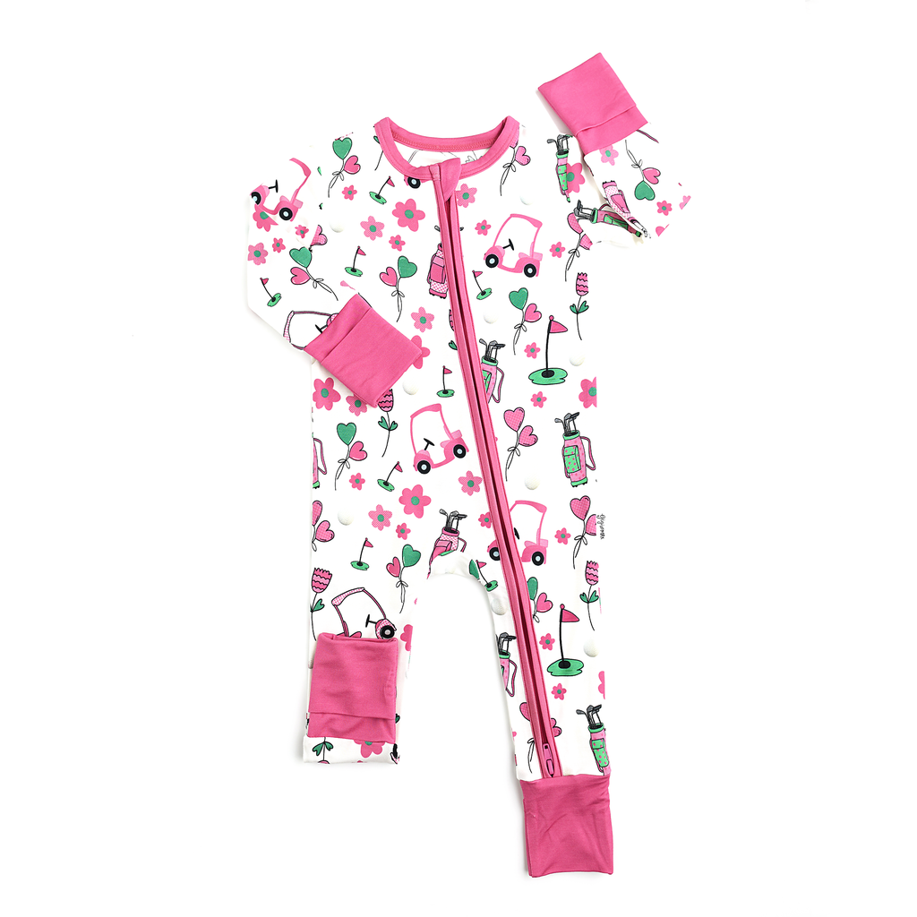 Lexi Pink Golf Zip Pink Kids Bamboo Sleepies Little