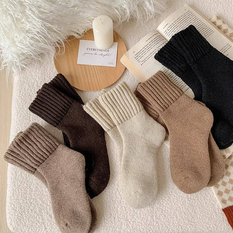 Brown Thick Crew Socks