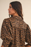 Leopard Print Satin Blouse