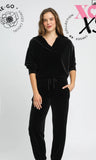 Velour Collared Top