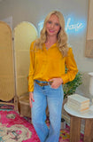 Satin Button-Down Long Sleeve