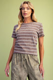 Mineral Washed Striped Tee