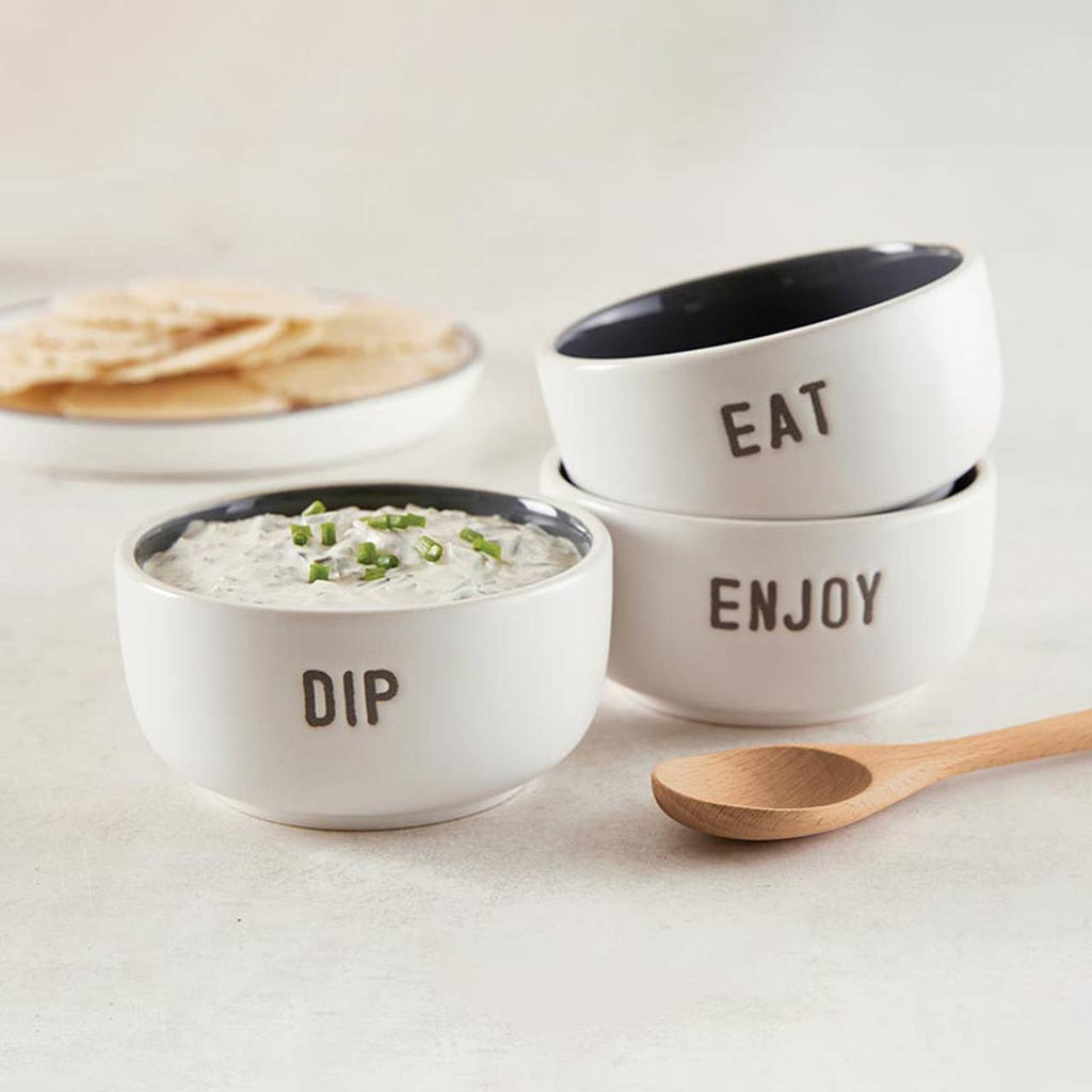 Face to Face Ceramic Dip Bowl Set - Eat Dip Enjoy