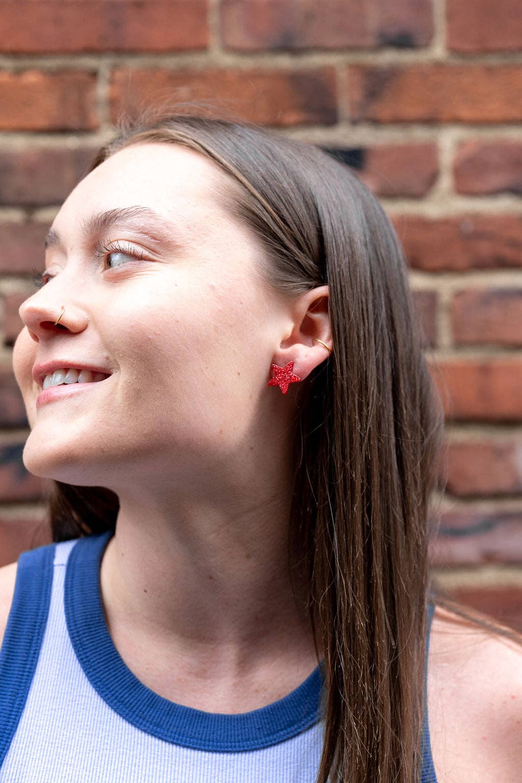 Liberty Star Studs - Red // 4th of July Patriotic Earrings