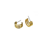 18K Gold Triple Mini Hoops