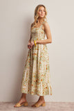 Floral Smocked Tiered Midi Dress