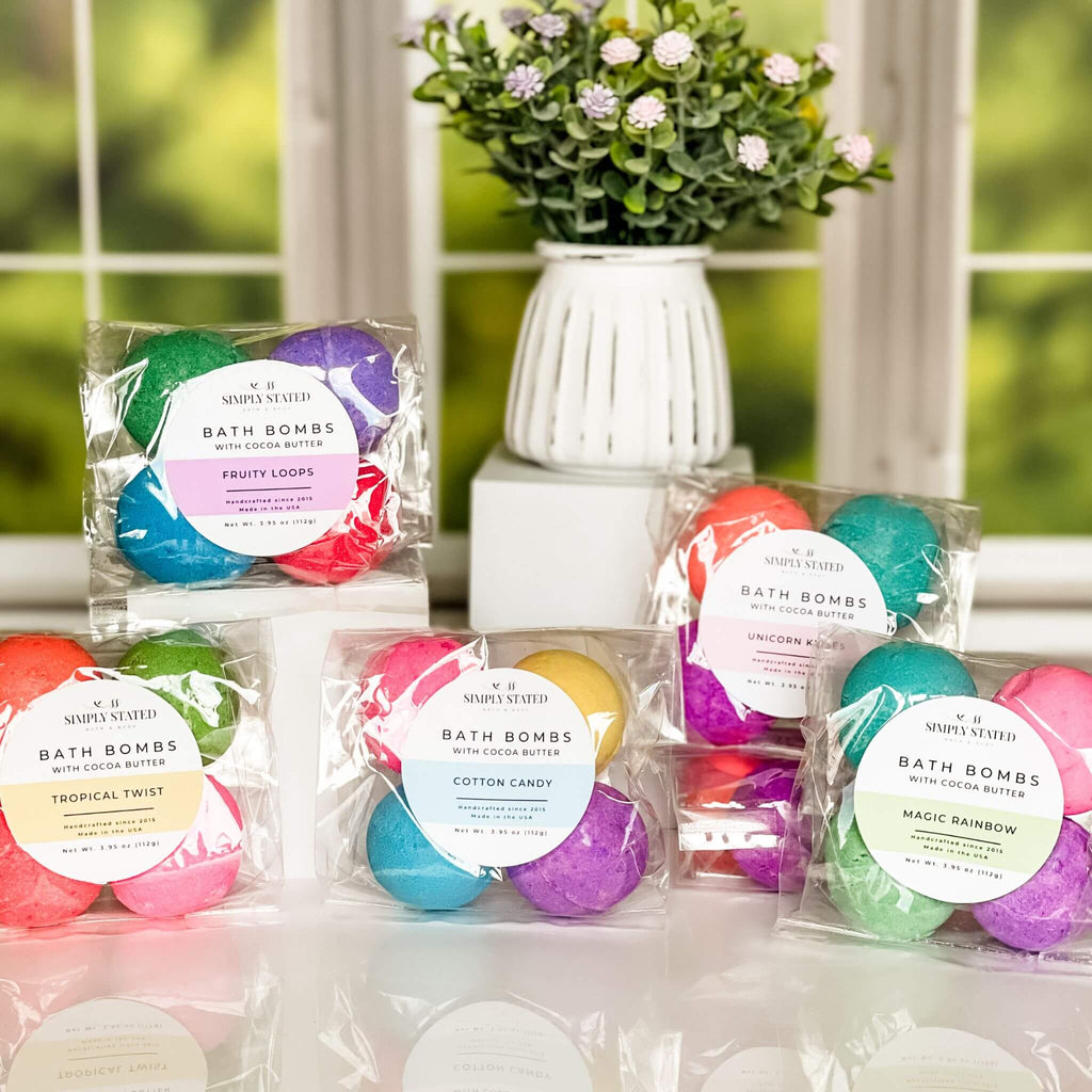 Kids Bath Bomb Packs – Colorful & Scented Bath Fizzies