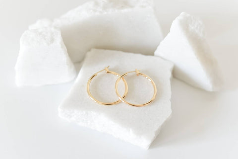 18k gold plated hoops -earrings- hypoallergenic