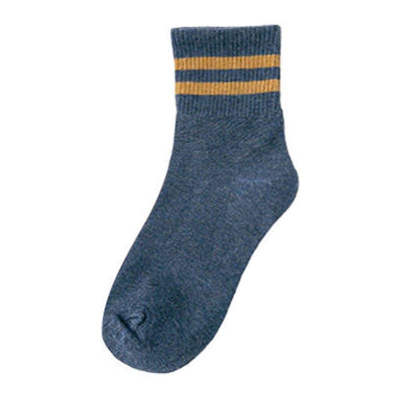 Preppy Versatile Plain Color Striped Socks
