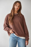 Cotton Polyester Crew Neck Sweatshirt Top