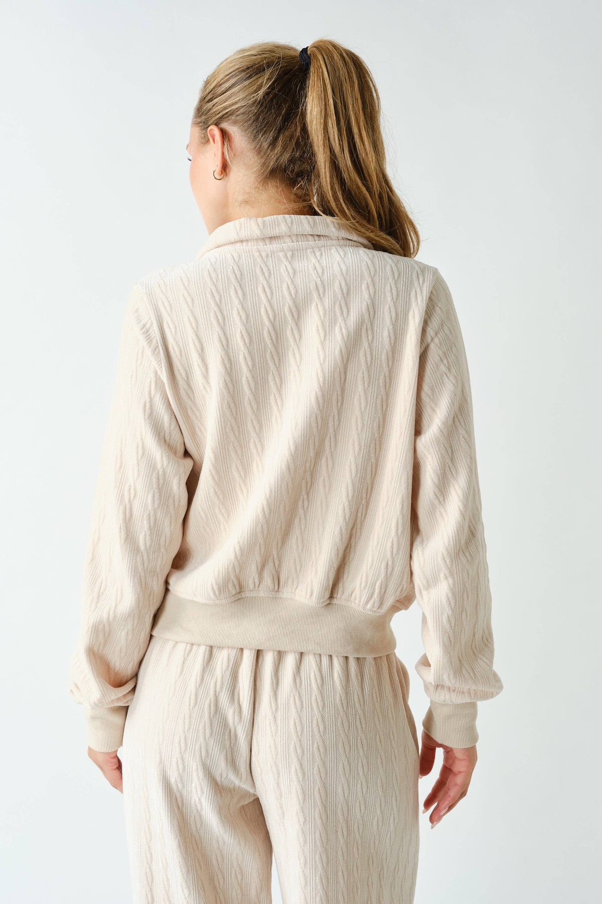 Groove-Track Textured Zip-Up Jacket