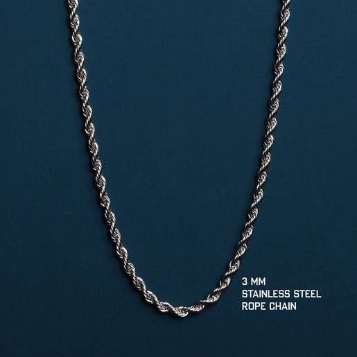 Waterproof Men's Rope Chain 3mm