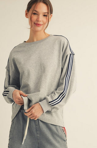 Stripe Contrast Comfy Sweatshirt