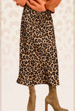 Leopard Satin Skirt