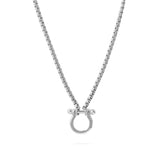 Gold and Steel Horse Shoe Carabiner Charm Holder Necklace