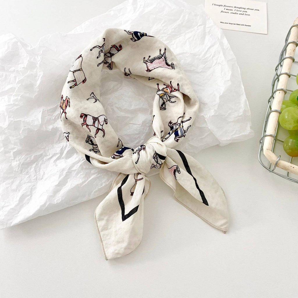 Multi-Use Retro Floral & Animal Print Square Bandana