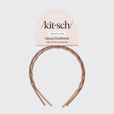 Recycled Plastic Zig Zag Headband 2pc - Neutral