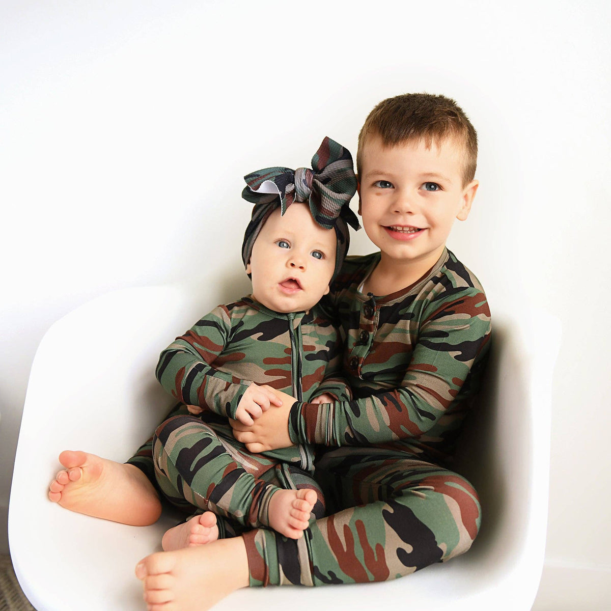Bamboo Baby Pajama Sleepies Little Baby Zip Camo