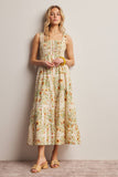 Floral Smocked Tiered Midi Dress