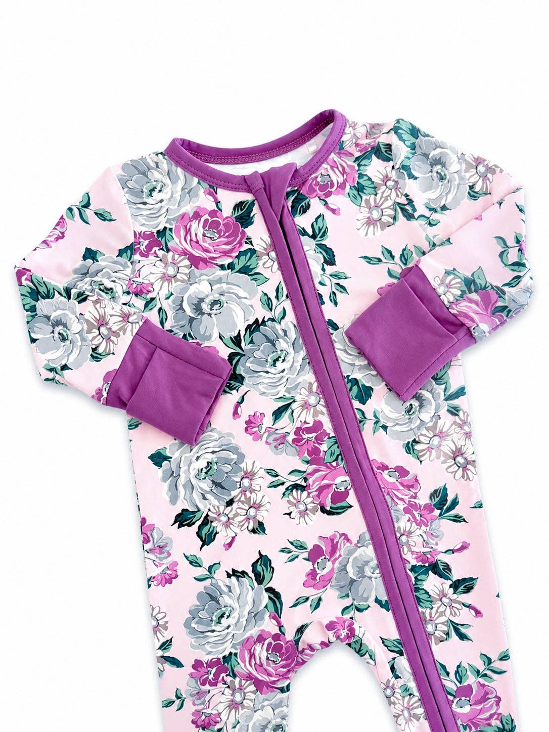 2-Way Zip Romper, Blissful Blossoms