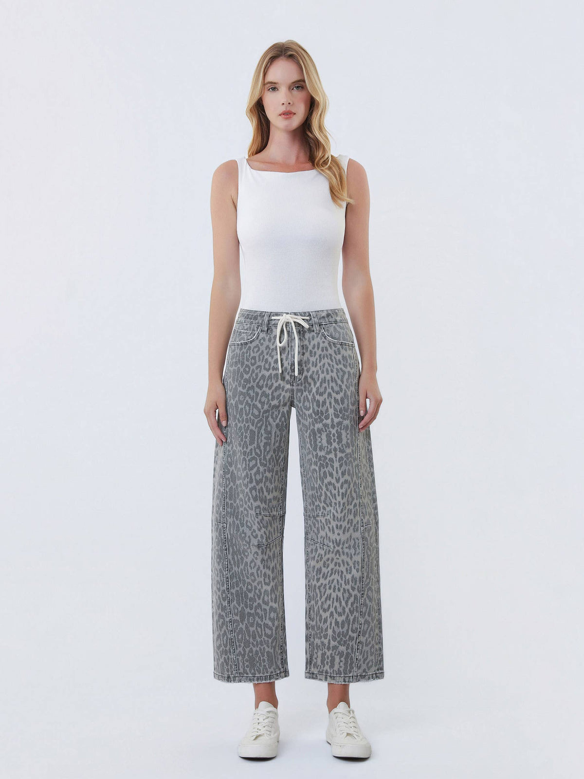 Vervet High Rise Leopard Barrel Pant