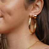 24K Gold Statement Hammered Hoops