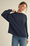Stripe Contrast Comfy Sweatshirt