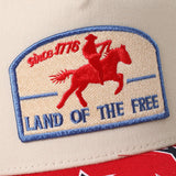 Land Of The Free Embroidered Patch Star Print Trucker Hat