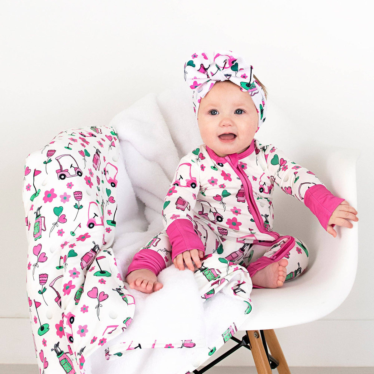 Lexi Pink Golf Zip Pink Kids Bamboo Sleepies Little