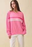 Pink Retro Stripe Sweatshirt