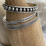Sterling Beaded Cuﬀ