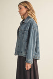Coffee Vintage Wash Pleated Back Jacket