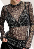 Leopard Mesh Layering Top