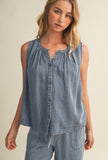 Chambray Button Up Tank