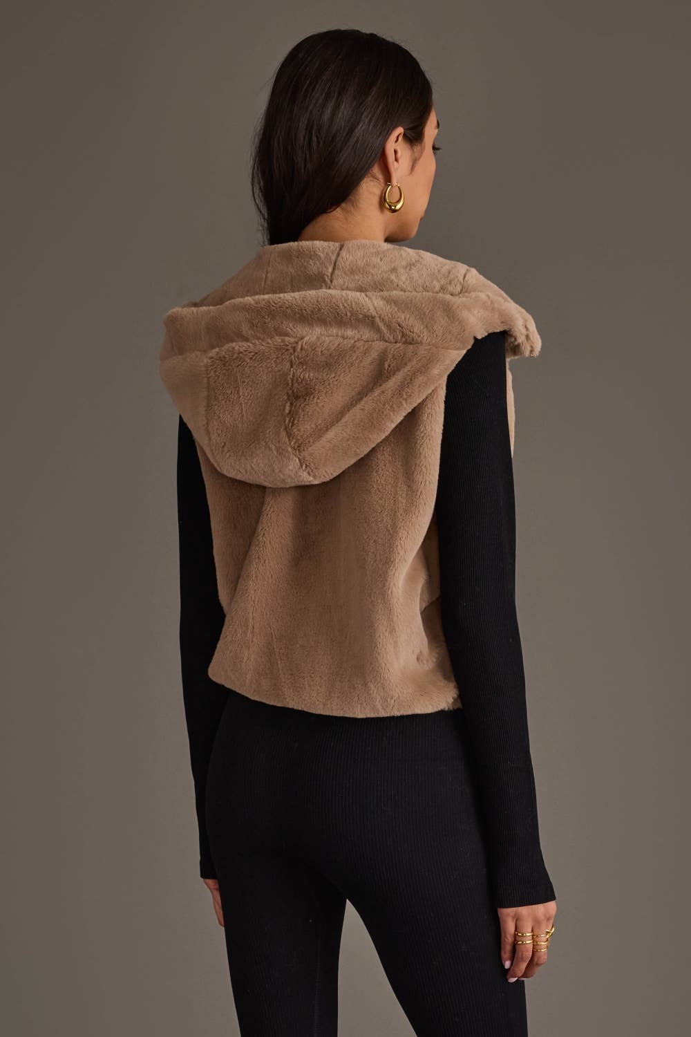 Lt. Brown Faux Fur Vest
