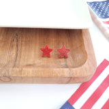 Liberty Star Studs - Red // 4th of July Patriotic Earrings