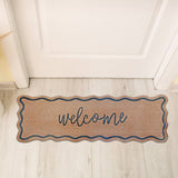 Scallop Shape Coir Door Mat Welcome 16"X48"