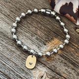 Brass Heart Tag Bracelet