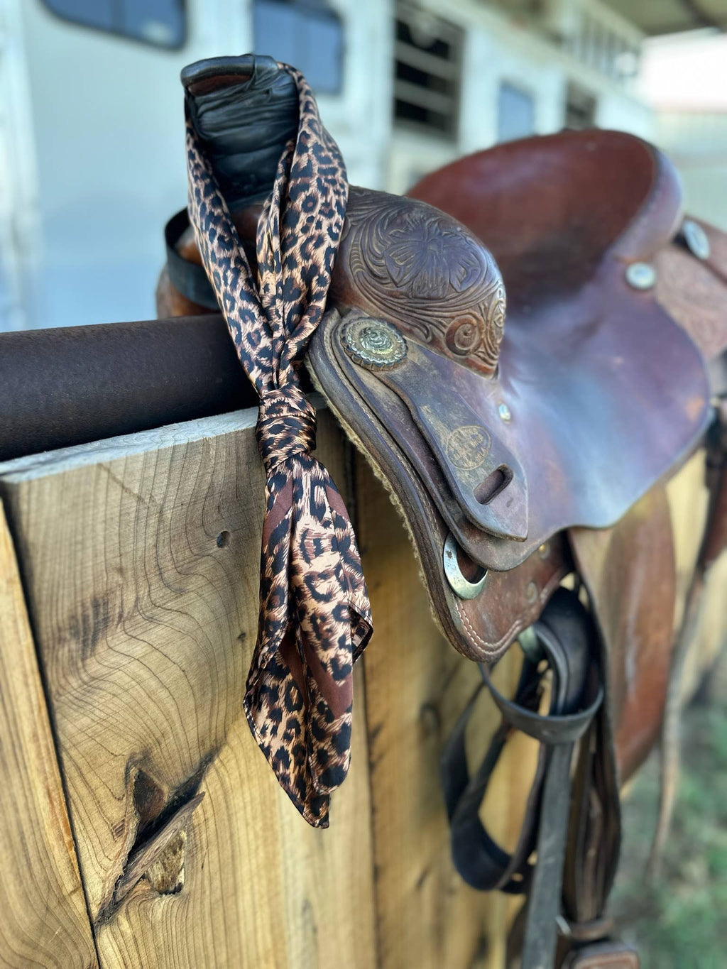 Dark Cheetah Satin Scarf