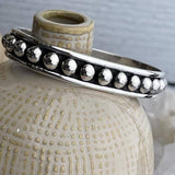 Sterling Beaded Cuﬀ