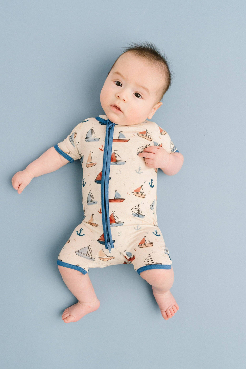 Nautical Sail Bamboo Short Romper