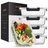 Glass Food Storage Containers with Airtight Lids - Set of 5