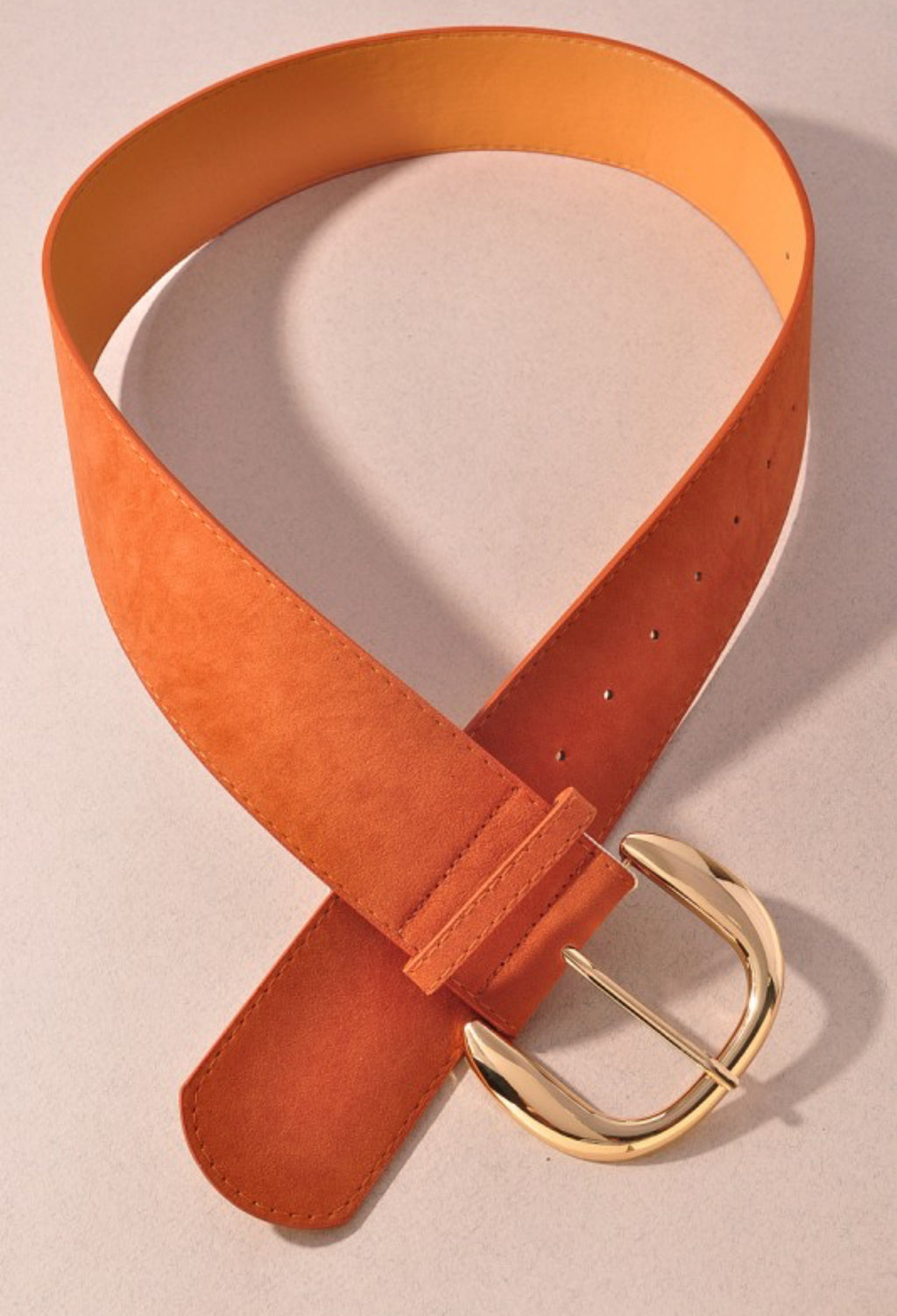 Suede Belt with Gold Buckle