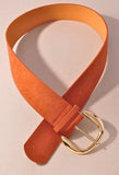 Suede Belt with Gold Buckle
