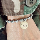Bushed Stainless Steel & Brass Coin Tag Bracelets