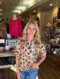 Leopard Dolman Top