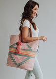 Pink, Orange & Slate Aztec Tote