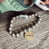 Bushed Stainless Steel & Brass Coin Tag Bracelets